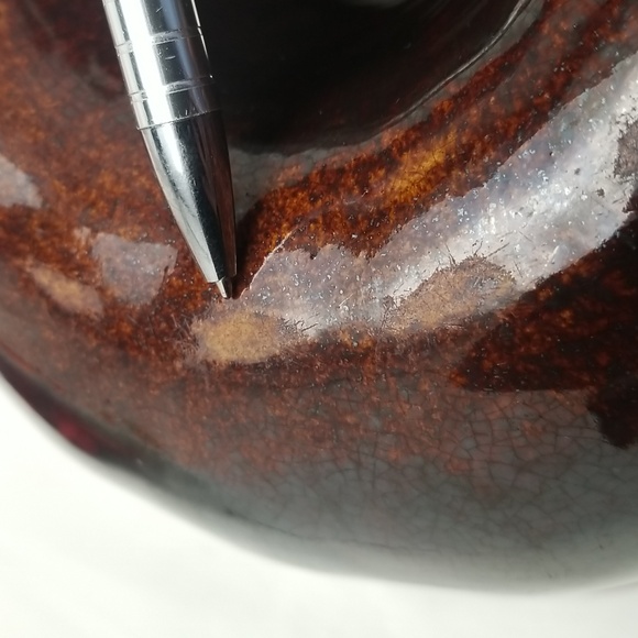 Antique Redware Large Fluted Tube Baking Pan - Picture 14 of 15